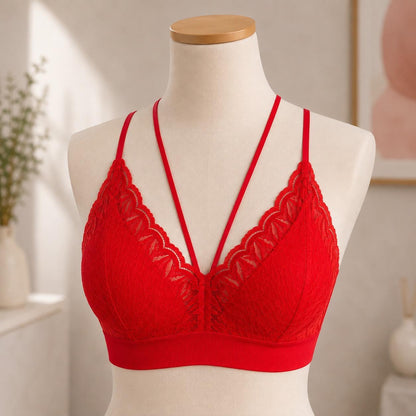 Elegant Lavender Lace Wirefree Bralette Bra