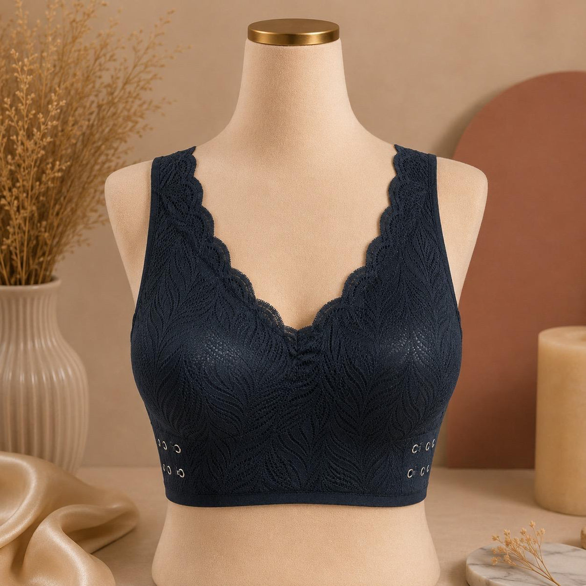 Seamless Dusty Pink Lace Wirefree Bra