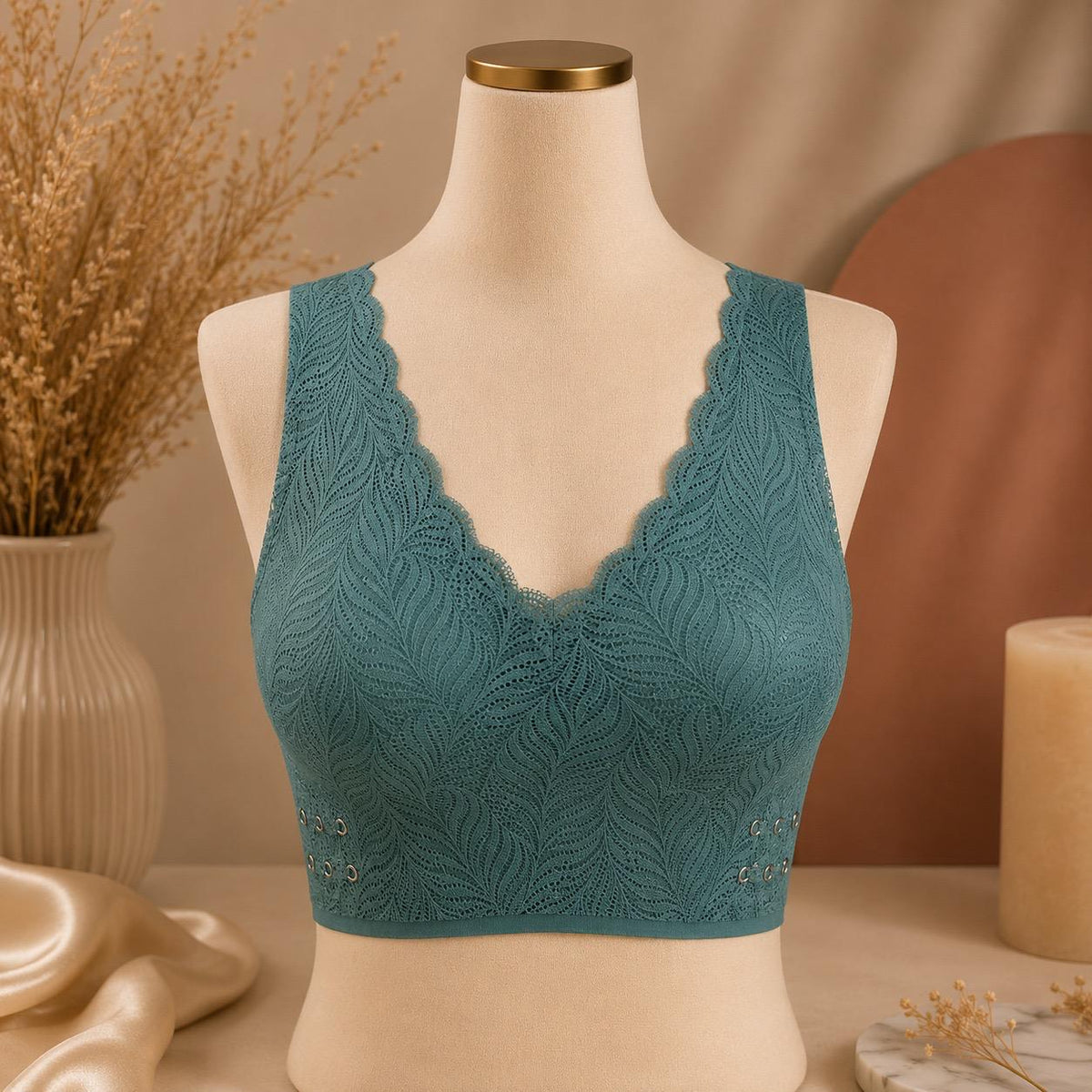 Seamless Dusty Pink Lace Wirefree Bra